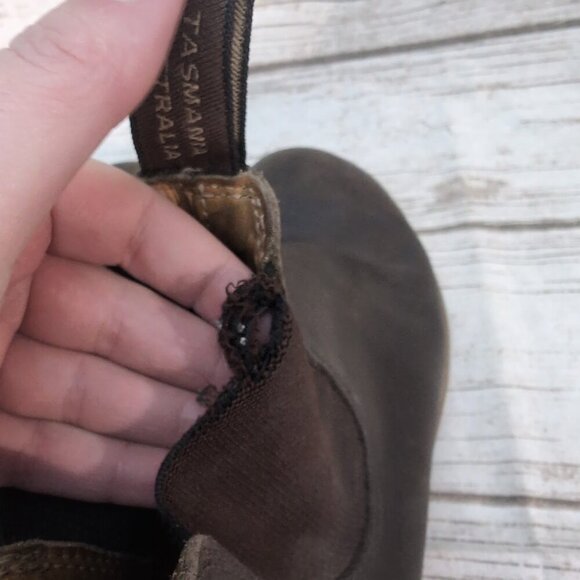 Blundstone Brown Leather Slip On Chelsea Boots Size AU 7.5 - Picture 6 of 14